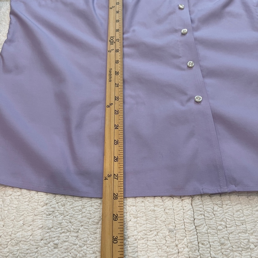 Land's End Shirt Women's Plus 24W Purple No Iron Pinpoint Oxford 3/4 Sleeve - Picture 6 of 11